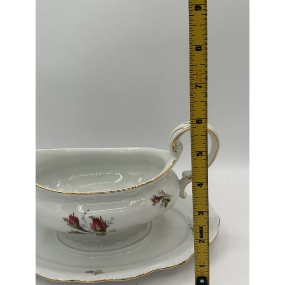 Vintage Antique Haviland Germany Bavaria Rose Gravy Boat And Underplate New - Picture 5 of 8